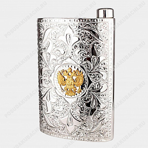 Фляга "Герб" серебряная на 195 мл (ID 14157)