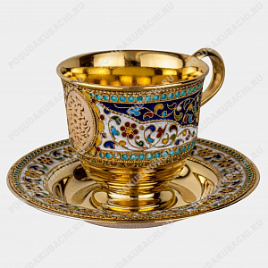 Кофейная пара серебряная 145 мл (ID 16391)