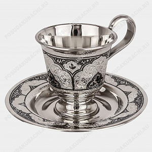 Кофейная пара из серебра 875 пробы, 60 мл (ID 13682)