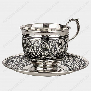 Кофейная пара серебро 110мл (ID 14562)
