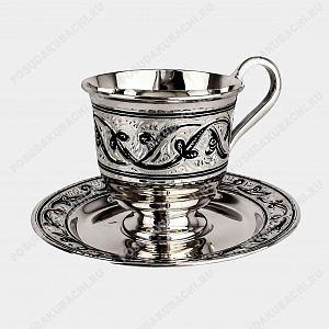 Кофейная пара из серебра 875 пробы, 110 мл (ID 14873)
