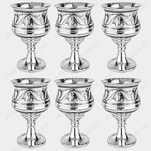 Набор из 6 фужеров из серебра, 190 мл